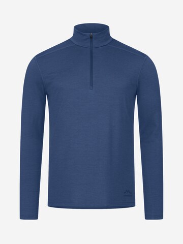 Alpenwert Shirt 'Zip Longsleeve Herren 100% Merino' in Blue: front