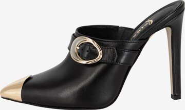 faina Mules in Black: front