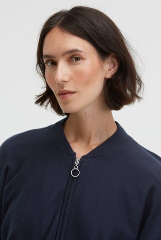 SENSES.THE LABEL Cardigan KO:MET aus Feinstrick mit Zipper in Blau