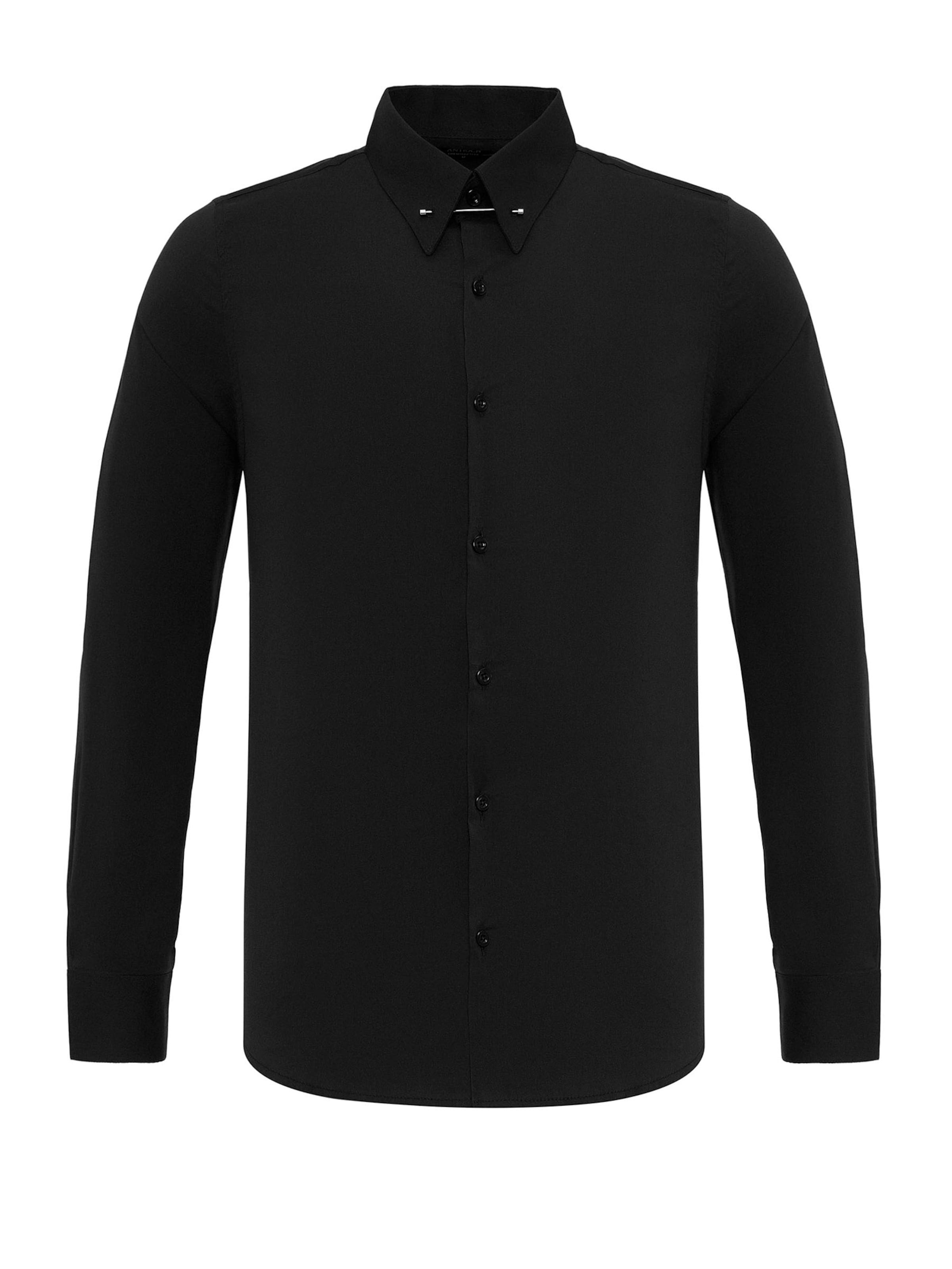 Antioch Slim fit Koszula w kolorze czarny: przód