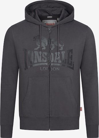 LONSDALE Zip-Up Hoodie 'Krafty' in Grey: front