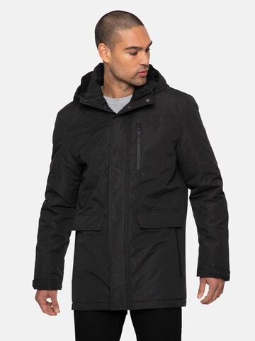 Threadbare Winter Jacket 'Vetch' in Black: front