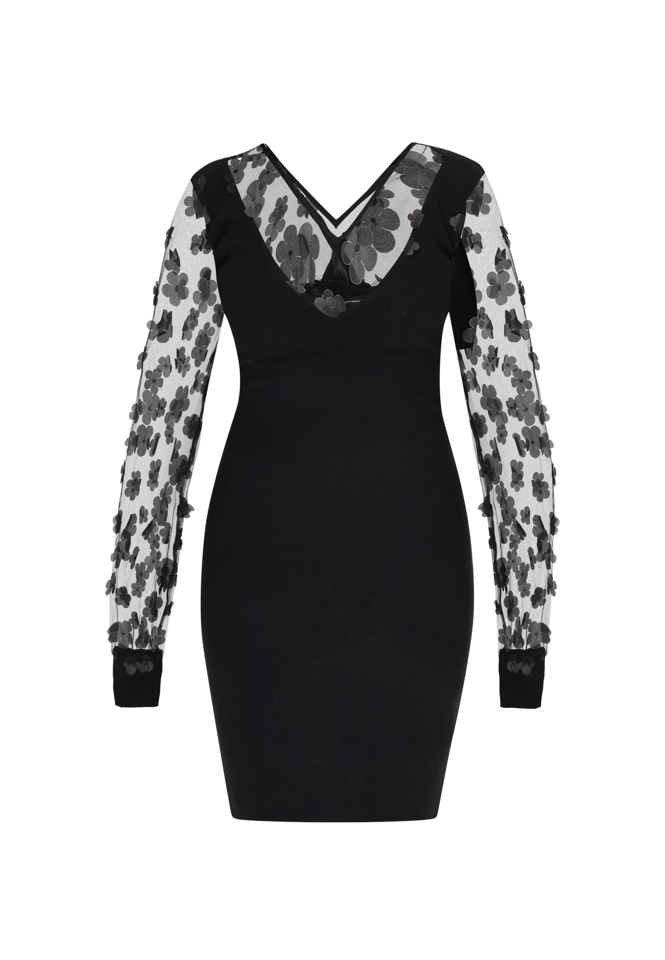 fainaKoktel haljina - crna boja: prednji dio