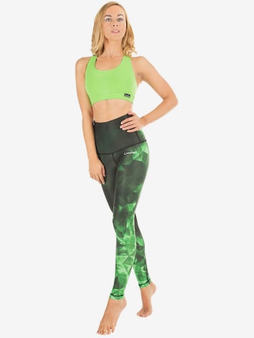 Winshape Skinny Športne hlače 'HWL102' | zelena barva