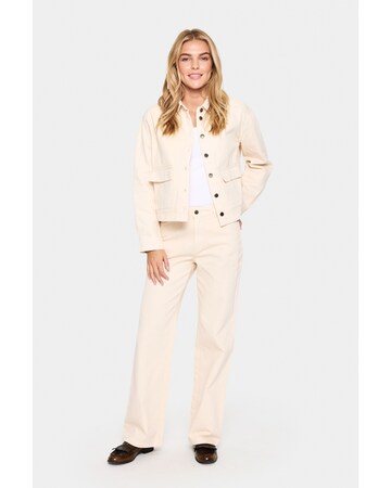 SAINT TROPEZ Wide Leg Jeans in Beige