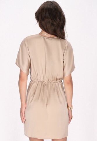Abito da cocktail di faina in beige