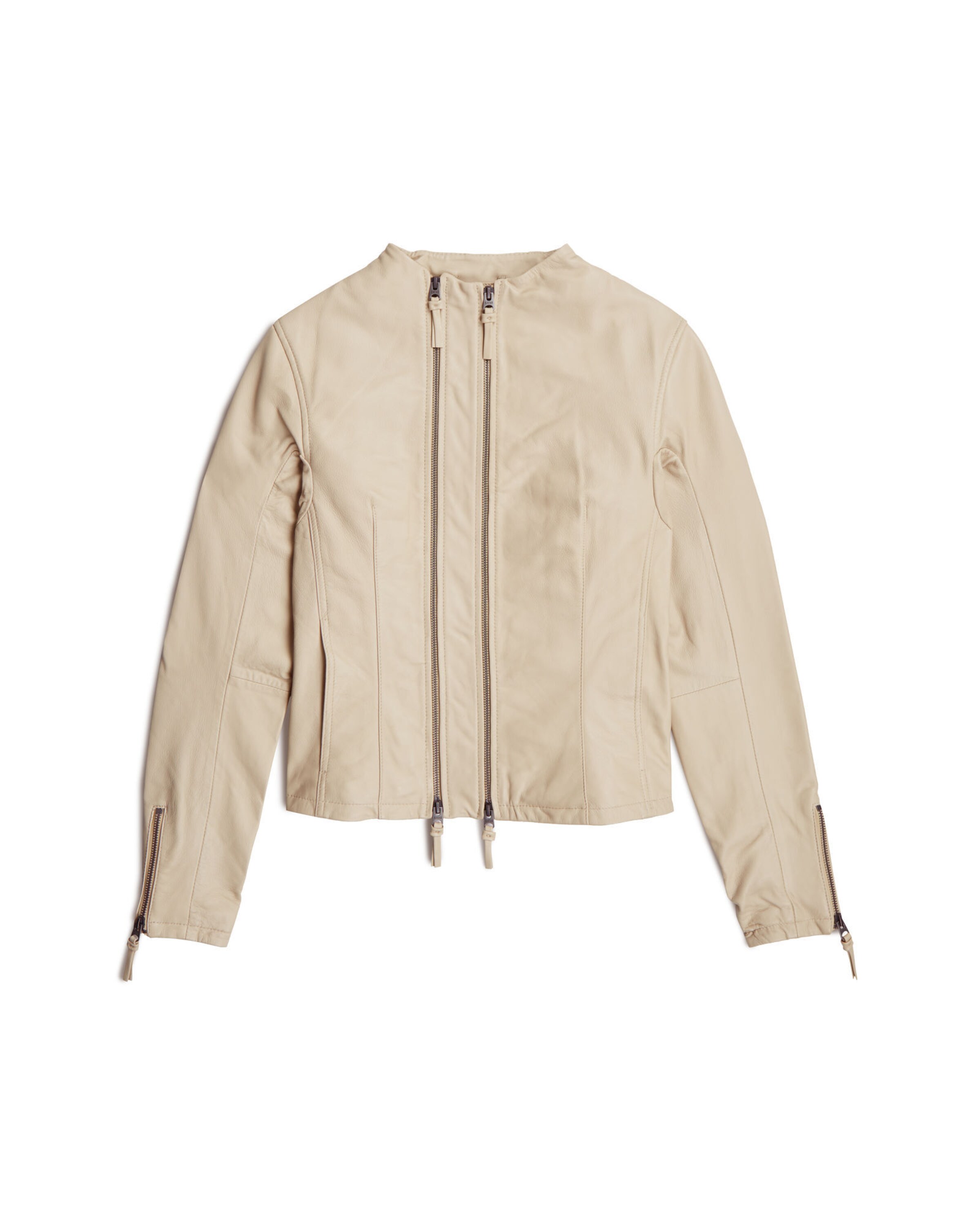 G-STAR Between-season jacket 'Leather Biker Jacket' in Beige: front