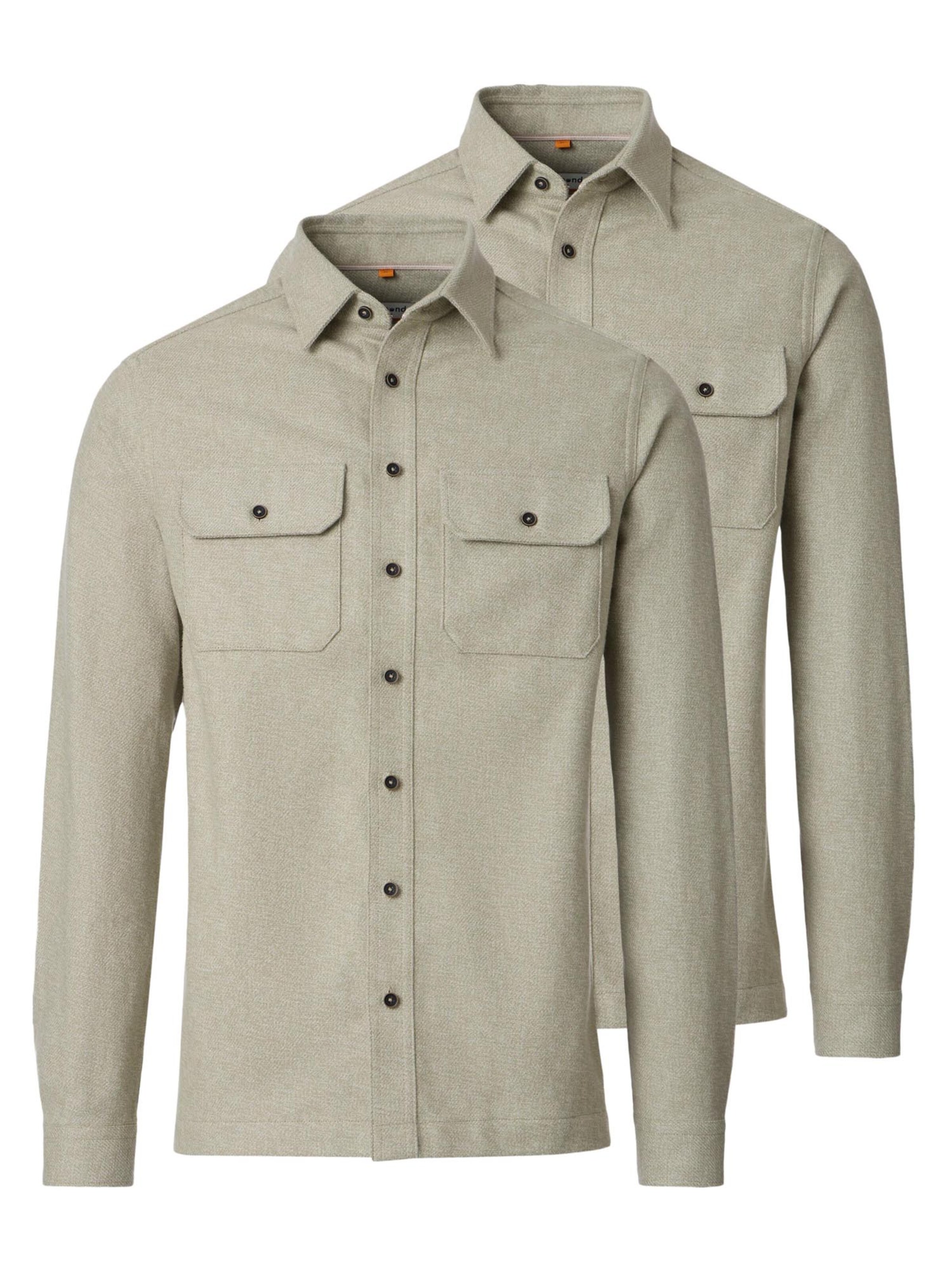 redmond Regular fit Button Up Shirt 'Basic' in Beige: front