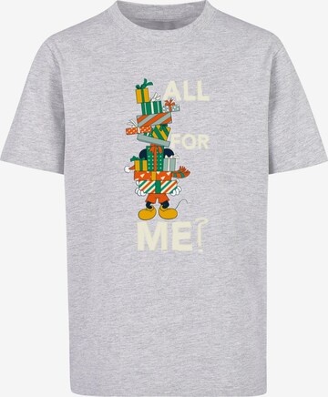 ABSOLUTE CULT Shirt 'Mickey Mouse - Presents All For Me' in Grey: front