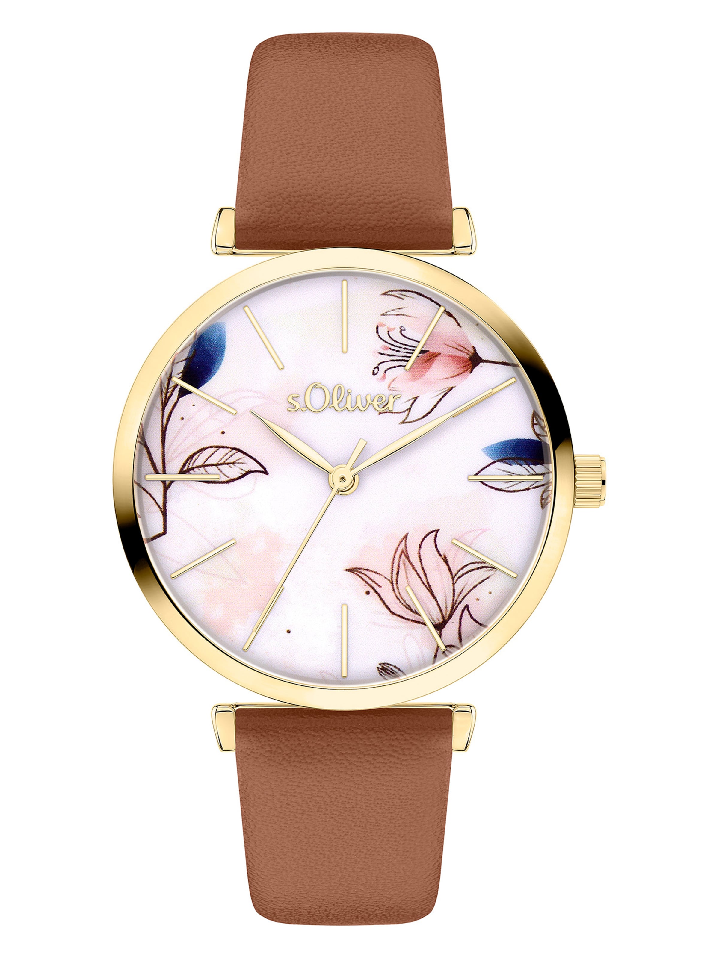 s.Oliver Analog Watch in Brown: front