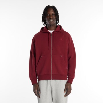 new balance - Sudadera con cremallera en rojo: frente