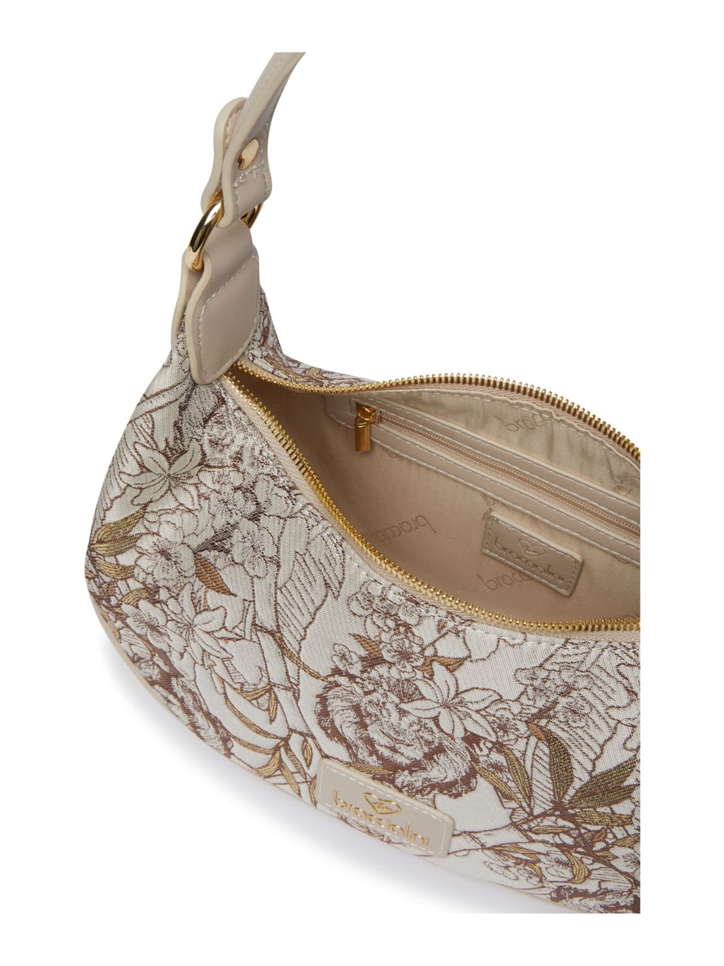 Borsa a spalla 'Jacquard' di Braccialini in beige