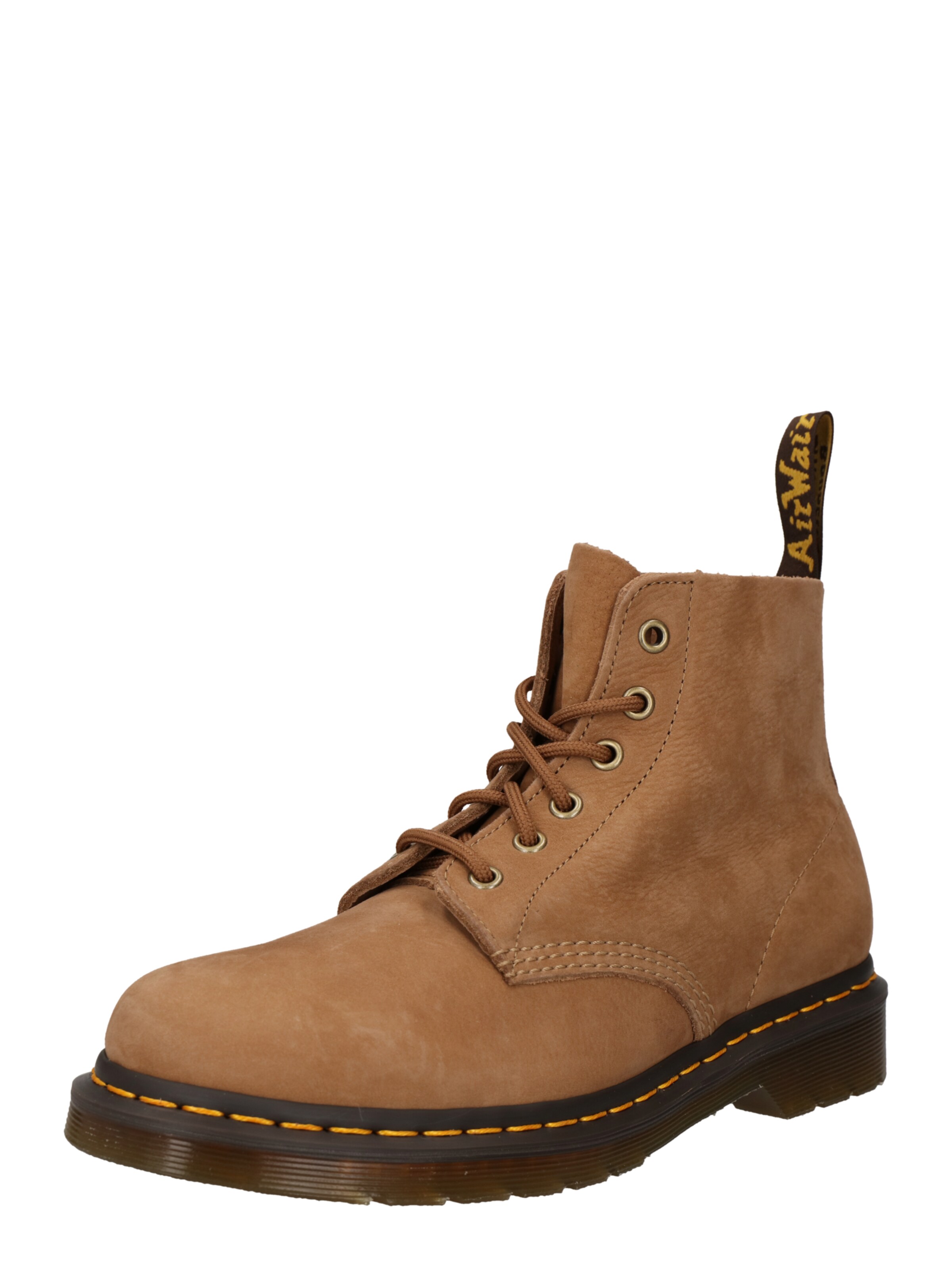 Dr. Martens - Botas con cordones '101' en beige: frente