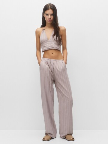 Pull&Bear Wide leg Trousers in Brown