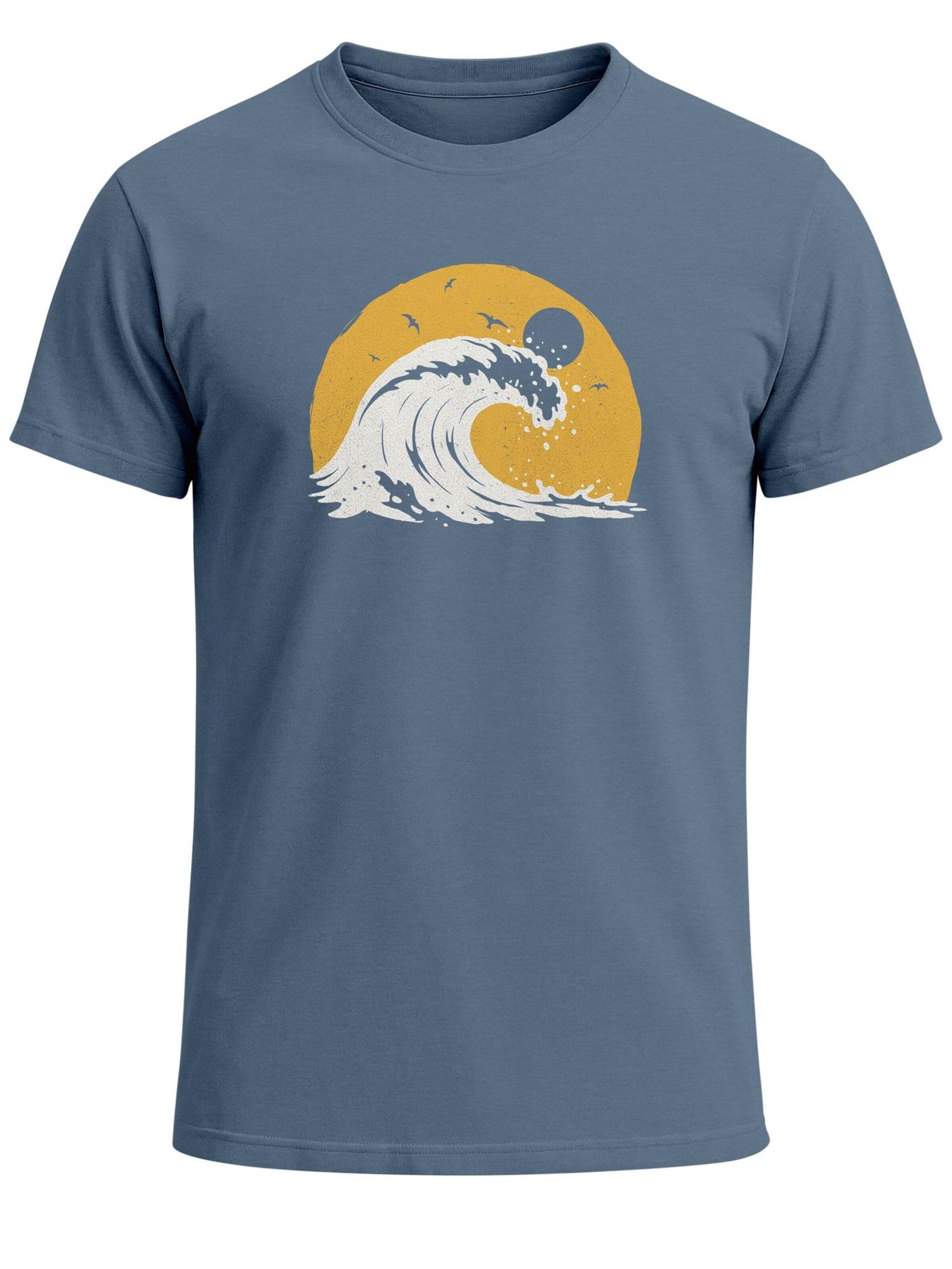 Neverless Shirt 'Wave Sun' in Blue: front