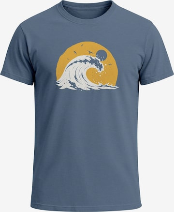 Neverless Shirt 'Wave Sun' in Blue: front