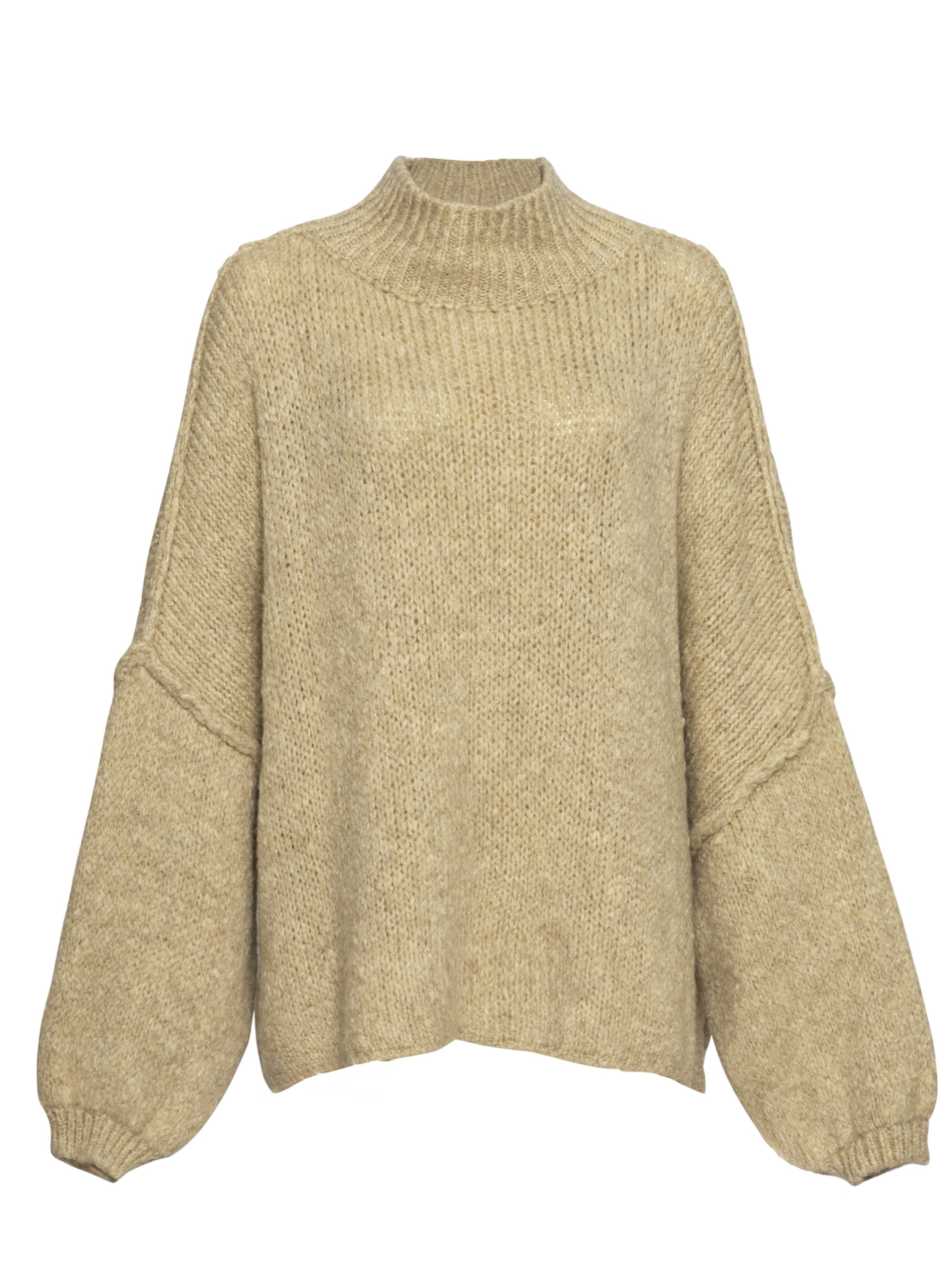 Lilavie Strickpullover ' Maraa ' in beige / braun / taupe, Produktansicht