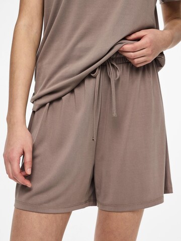 PIECES Regular Broek 'PCAnora' in Bruin