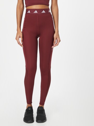 Skinny Pantalon de sport ADIDAS PERFORMANCE en rouge : devant