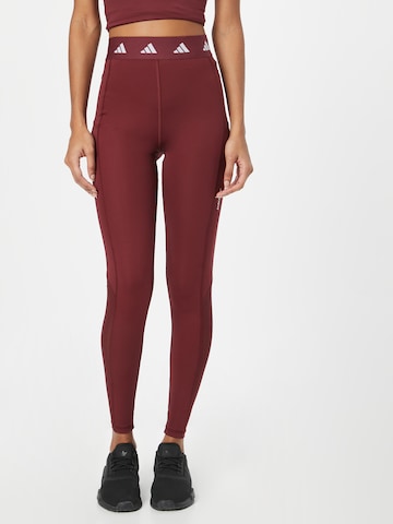ADIDAS PERFORMANCE Skinny Sports trousers in Red: front