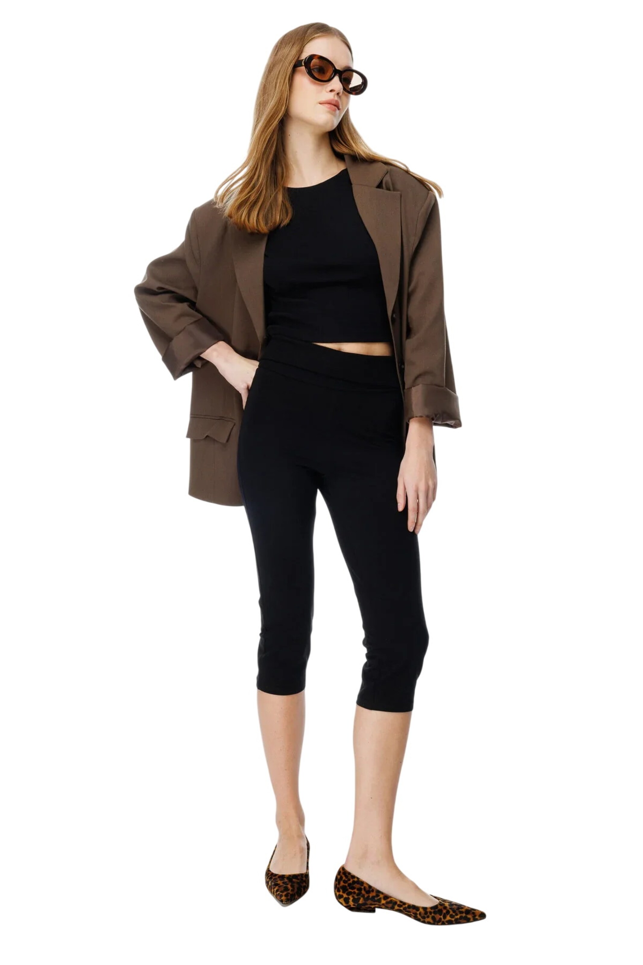 Alexa Dash Skinny Leggings in Black: front