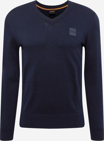 BOSS Sweater 'Kanovano' in Blue: front