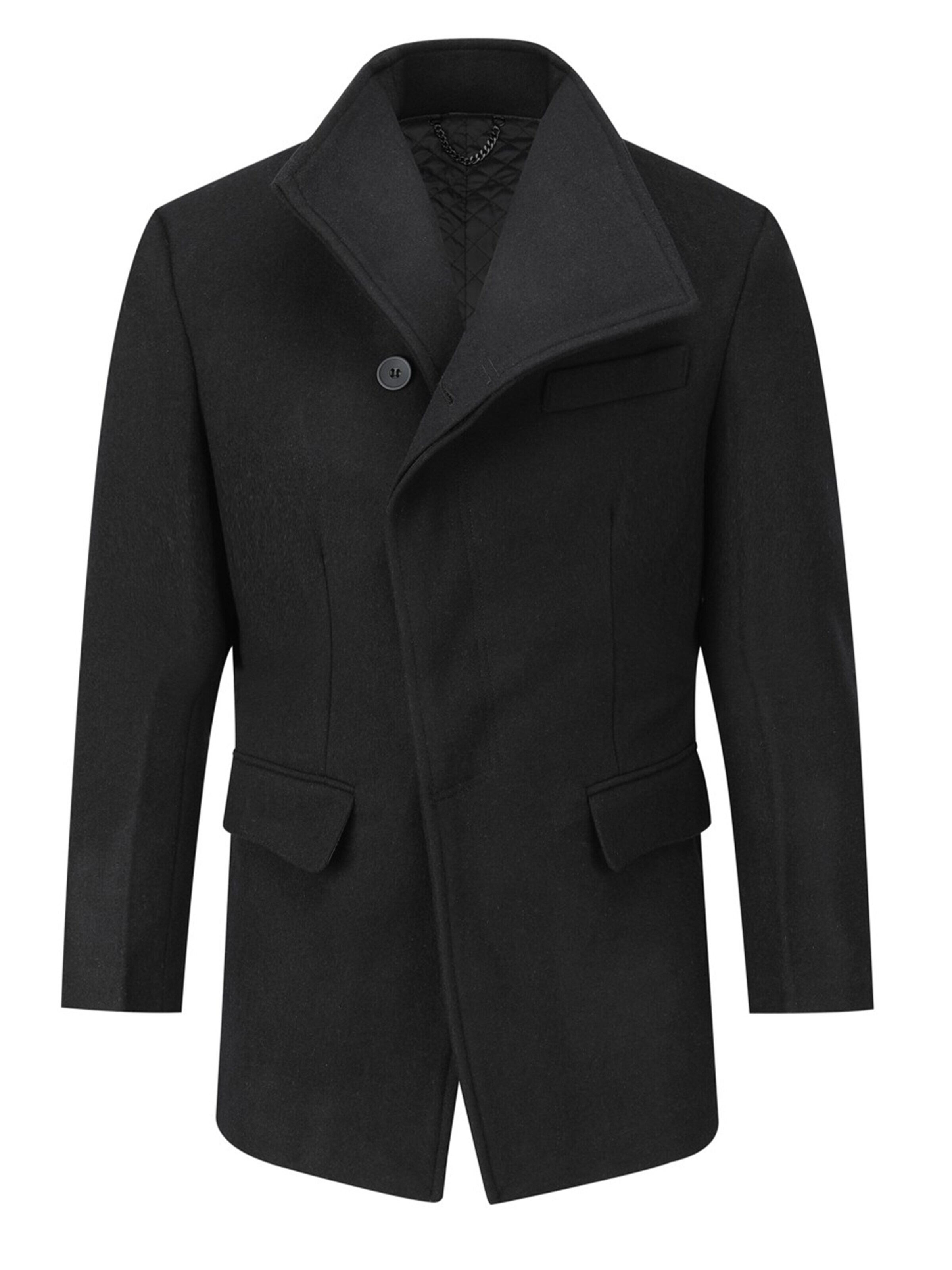 ALLTHEMEN Winterjas 'Herbstnebel' in Zwart