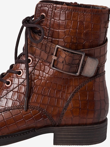 TAMARIS Lace-up bootie in Brown
