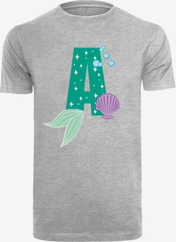Maglietta 'Disney Alphabet A Is For Ariel' di F4NT4STIC in grigio: frontale