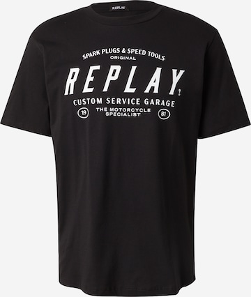 REPLAY - Camiseta en negro: frente