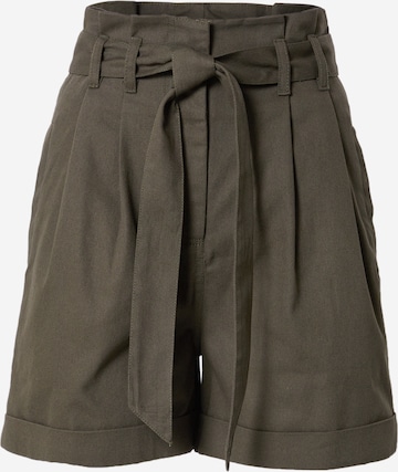Regular Pantalon à pince Warehouse en vert : devant