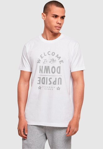 ABSOLUTE CULT T-Shirt 'Stranger Things - Welcome To Upside Down' in Weiß: Vorderseite
