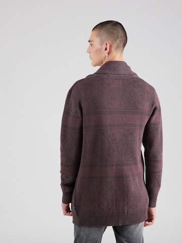 INDICODE JEANS Knit Cardigan 'Burger' in Brown