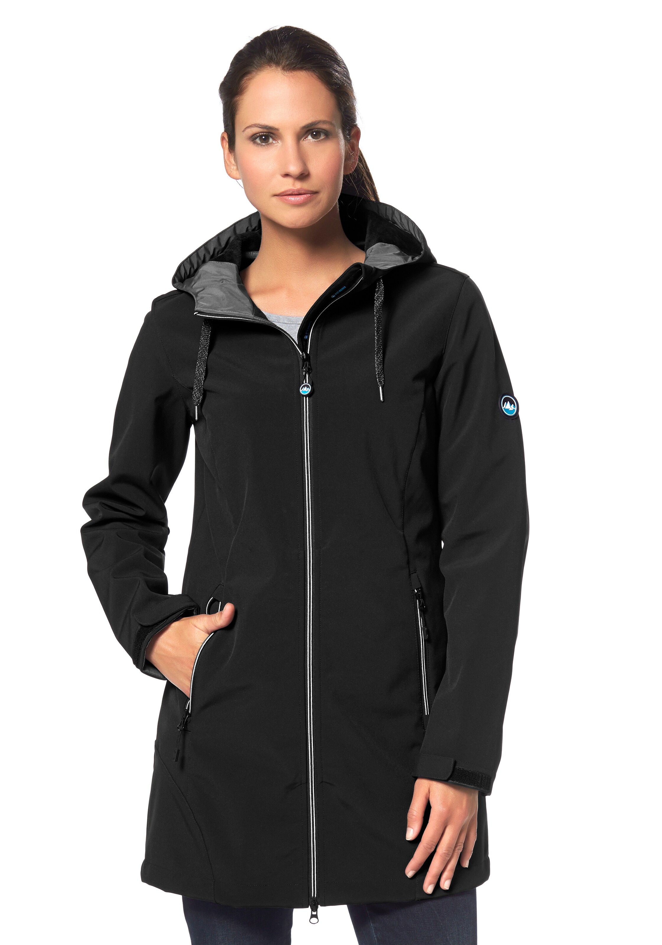 POLARINO Softshelljacke in Schwarz: Vorderseite