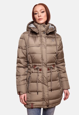 NAVAHOO Winter coat 'Daliee' in Brown: front