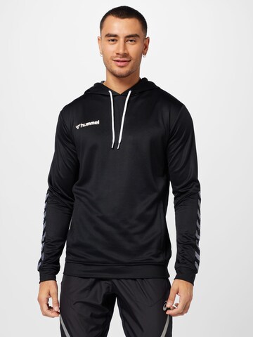 Hummel Sportsweatshirt 'Poly' in Zwart: voorkant
