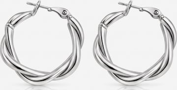 Kamakula Ohrringe 'Twisted Spiral' in Silber: Vorderseite