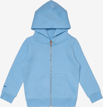 smiler. Zip-Up Hoodie in Blue: front