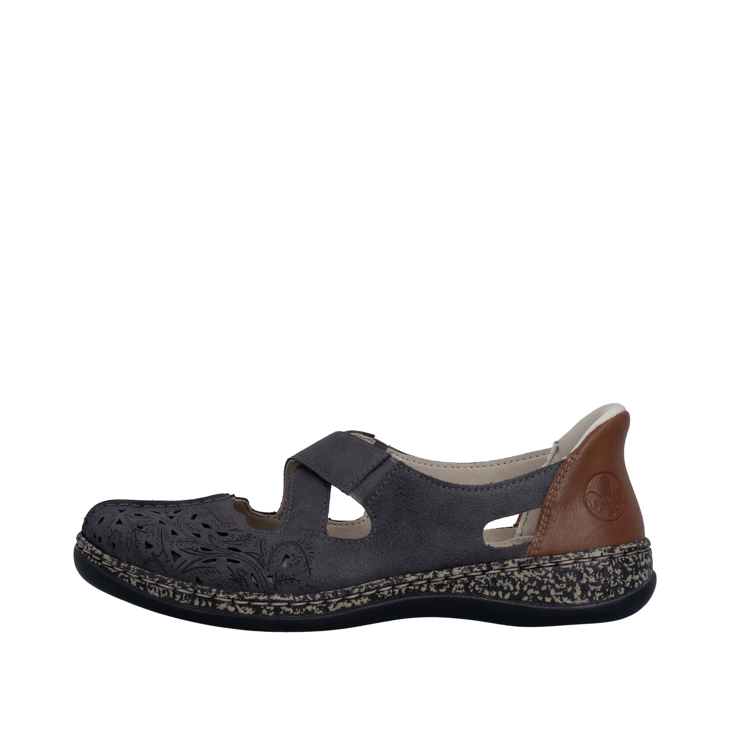 Ballerines à lanières Rieker en gris