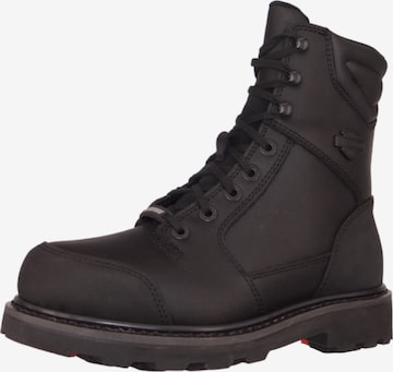 Bottines à lacets 'Brockman' Harley Davidson en noir : devant