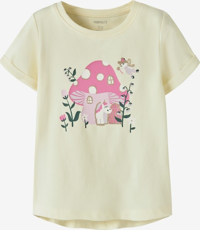 NAME IT Paita 'NMFVIX' värissä vaaleankeltainen / tummanvihreä / roosa / vaalea pinkki, Tuotenäkymä