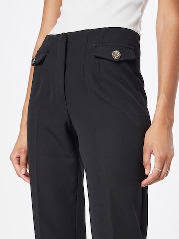 River Island Regular Trousers with creases in Black