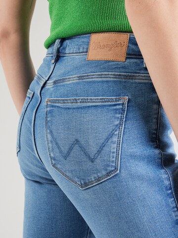 mėlyna WRANGLER Prigludęs Džinsai 'SLIM'