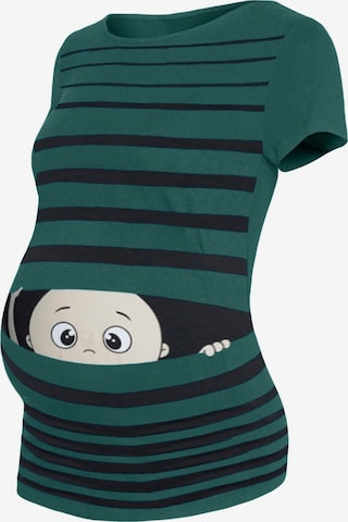 M.M.C. Shirt 'Guck Guck Umstandsshirt' in Green: front