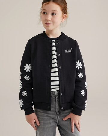 WE Fashion - Sudadera con cremallera en negro