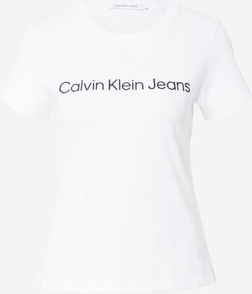 Calvin Klein Jeans Тениска в бяло: отпред