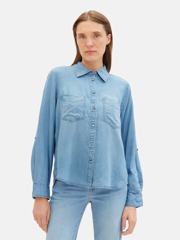 TOM TAILOR Blouse in Blauw: voorkant