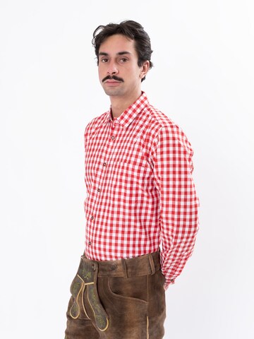 HerzSticht Traditional shirt 'Hochries' in Red