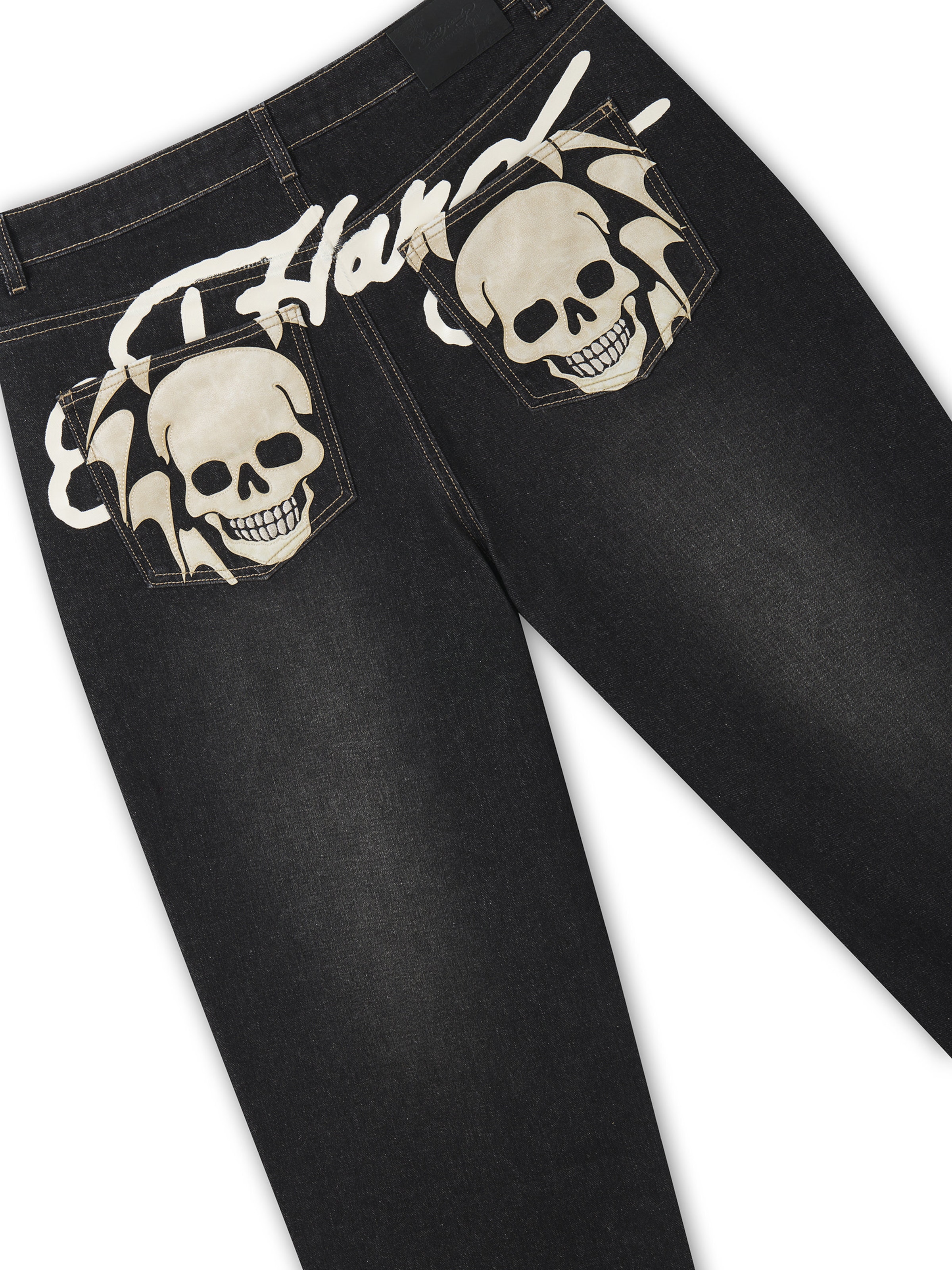 Ed Hardy Свободный крой Джинсы в Черный: сверху