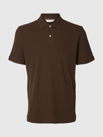 T-Shirt SELECTED en marron : devant